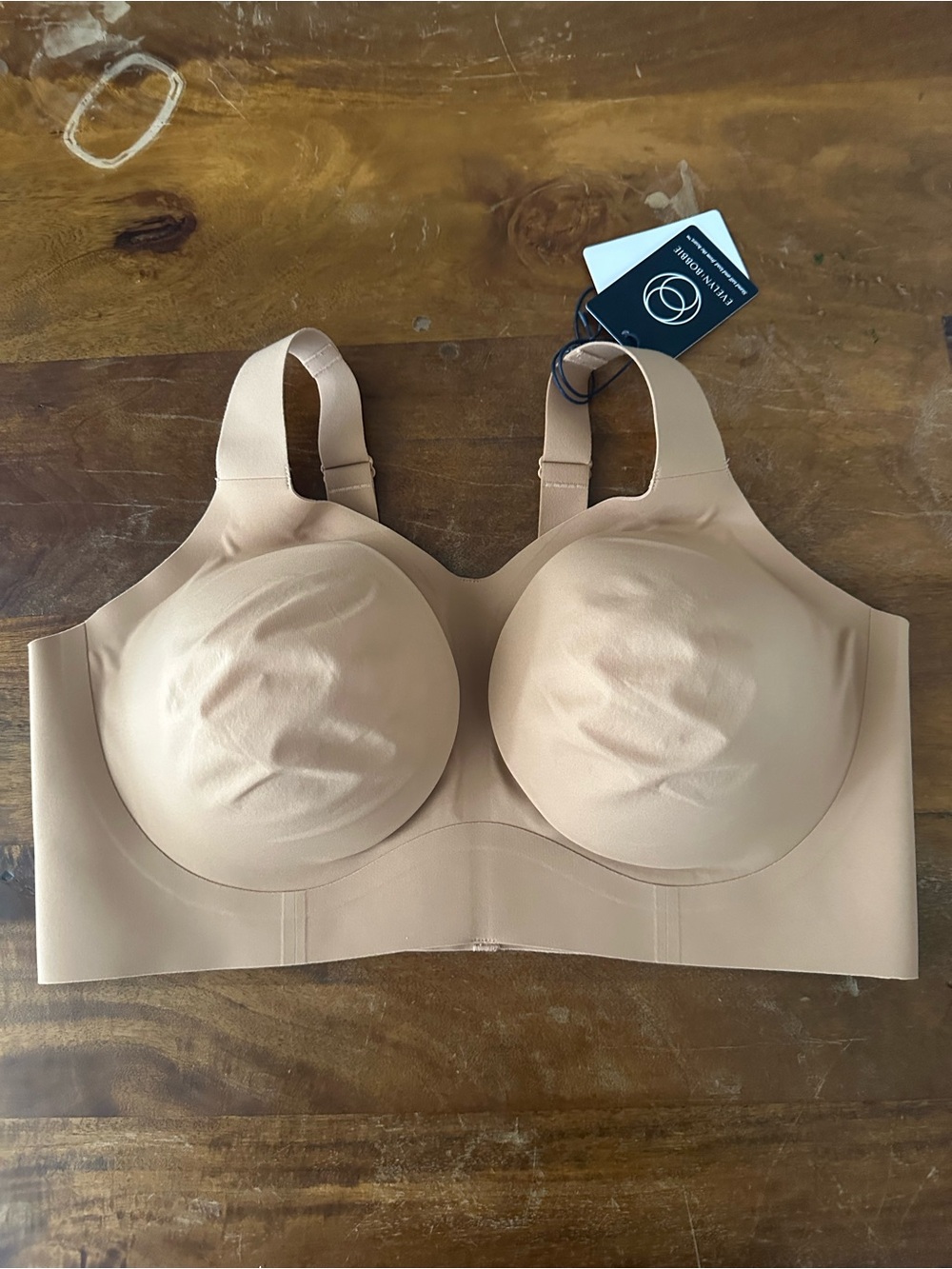 Evelyn & Bobbie The Beyond Bra Seamless Nude Full-Coverage Wireless Bra XL NWT